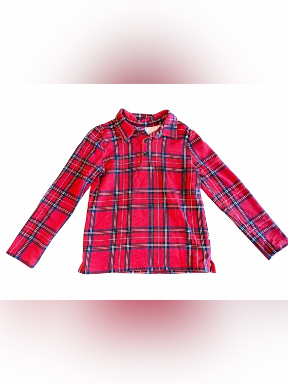 Little Sleepies Play Collection Red Plaid Festive Holiday Collared Shirt, Size 5